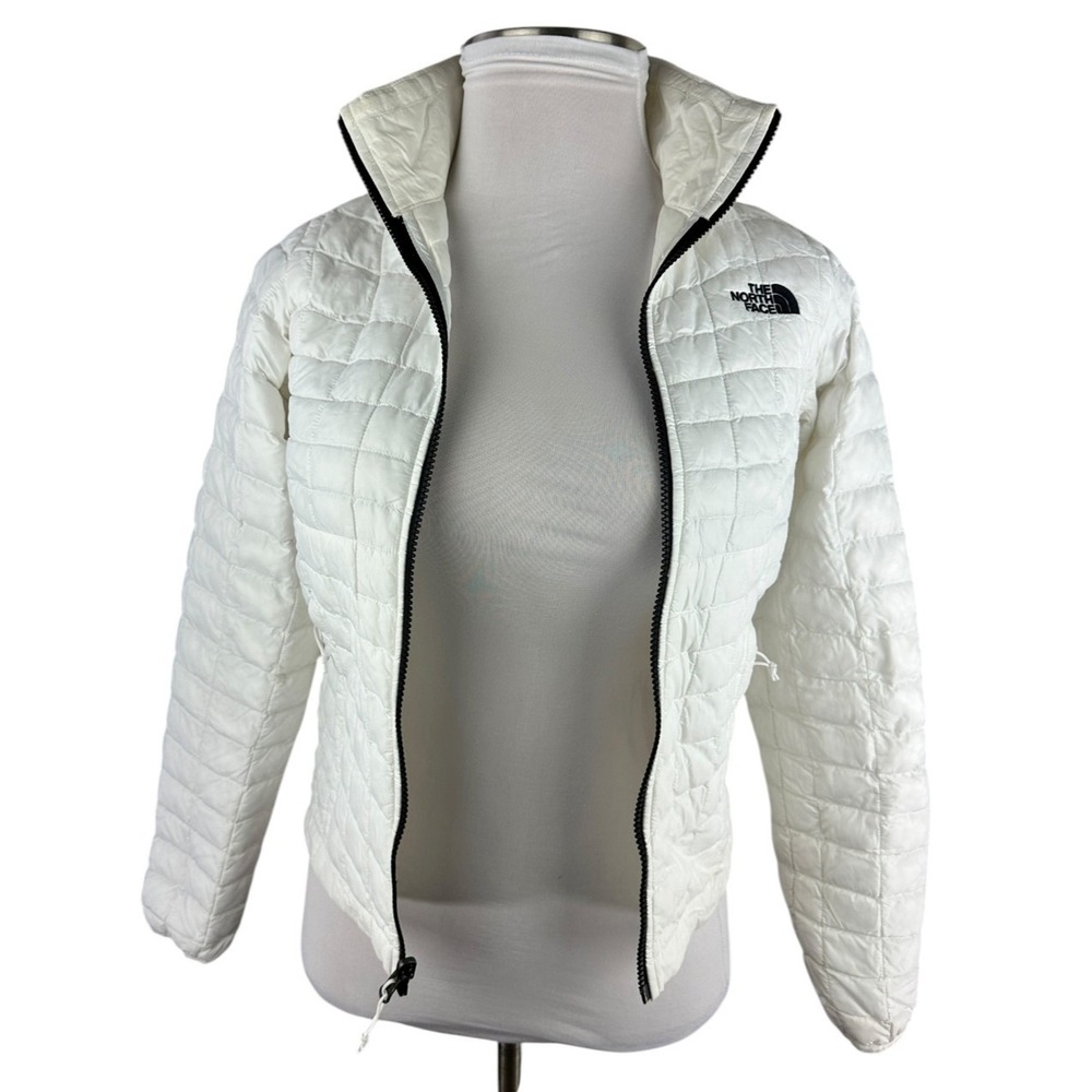 The North Face ThermoBall Jacket Womens Size XS White Full Zip Light Puffer Coat - Picture 4 of 13